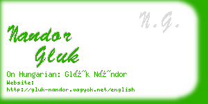 nandor gluk business card